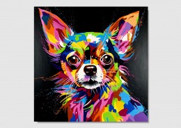 Obraz ze zwierzętami Kolorowy pies chihuahua 2279A