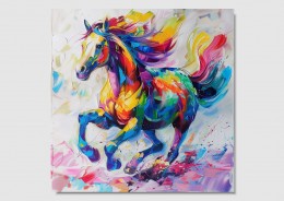 Obrazy na ścianę wydruki zwierząt kolorowy koń WW7